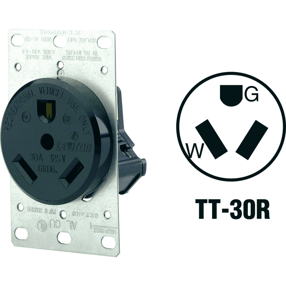 Leviton 30A Duplex Receptacle UL Listed for US Residential Electrical Code Compliance, Drop-in NEC-Standard Wiring