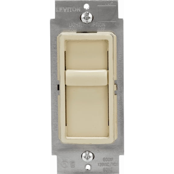 Leviton Dimmer Switch  Decora Rocker-Style Design in Ivory  UL Listed for US Residential Electrical Code Compliance, Drop-in NEC-Standard Wiring