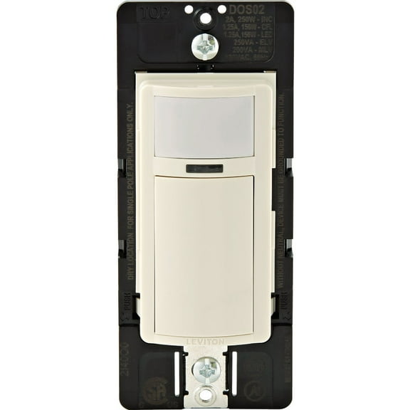 1PACK Leviton Decora Light Almond 900 Sq. Ft. Coverage 180 Deg. Detection Occupancy Sensor Switch
