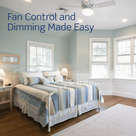 Leviton Dimmer Switch Decora Rocker-Style Design in White UL Listed for US Residential Electrical Code Compliance, Drop-in NEC-Standard Wiring