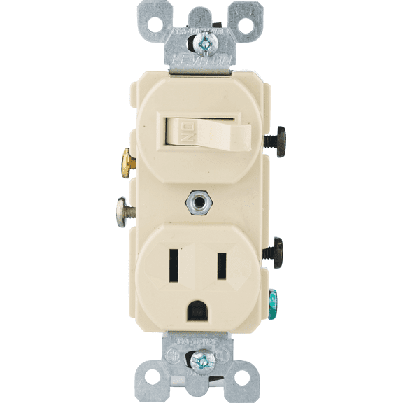 Leviton 15A Duplex Receptacle in Ivory UL Listed for US Residential Electrical Code Compliance, Drop-in NEC-Standard Wiring