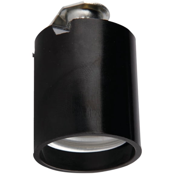 1PACK Leviton Keyless Medium Base Black Lamp Socket