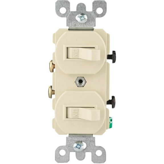 1PACK Leviton Single Pole Ivory 15A Quiet Duplex Switch