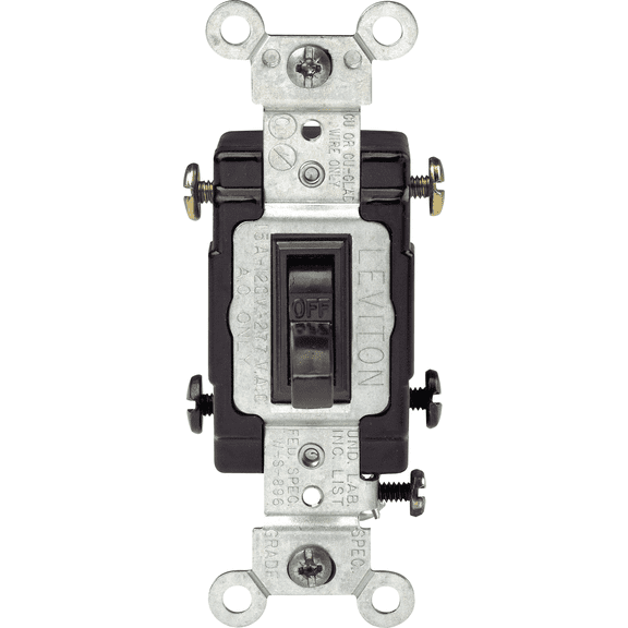 Leviton 20A Toggle Switch in Brown UL Listed for US Residential Electrical Code Compliance, Drop-in NEC-Standard Wiring