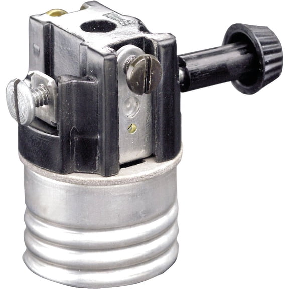 1PACK Leviton Turn-Knob Medium Base Steel Interior Lamp Socket
