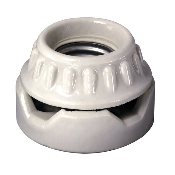 1PACK Leviton White Porcelain Incandescent 2-Piece Lampholder