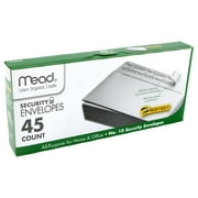 Mead No.10 Envelopes, Security, Press-it Seal-it, 4-1/8" X 9-1/2", White, 45 Per Box (75026)