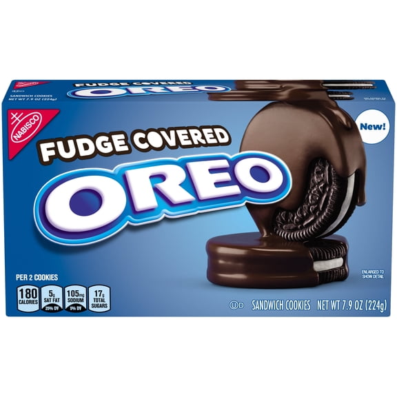 OREO Fudge Covered Chocolate Sandwich Cookies,1PACK