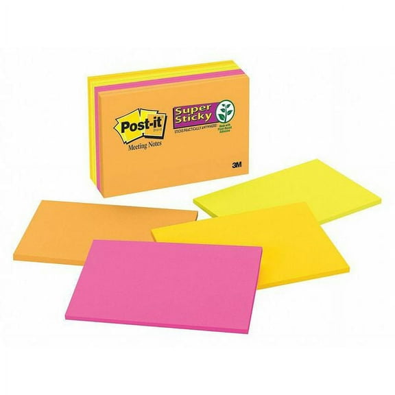 1 pc, Post-It Super Sticky Notes, 4x6 In., PK8