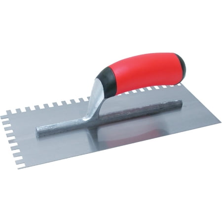 1PACK QLT 1/4 x 3/8 x 1/4 In. Square Notched Trowel w/Soft Grip