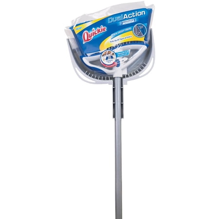 1PACK Quickie Dual Action Angle Broom with Dust Pan