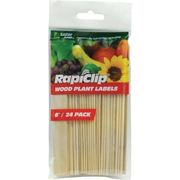 1PACK Rapiclip 6 In. Wood Garden Marker & Plant Label (24-Pack)