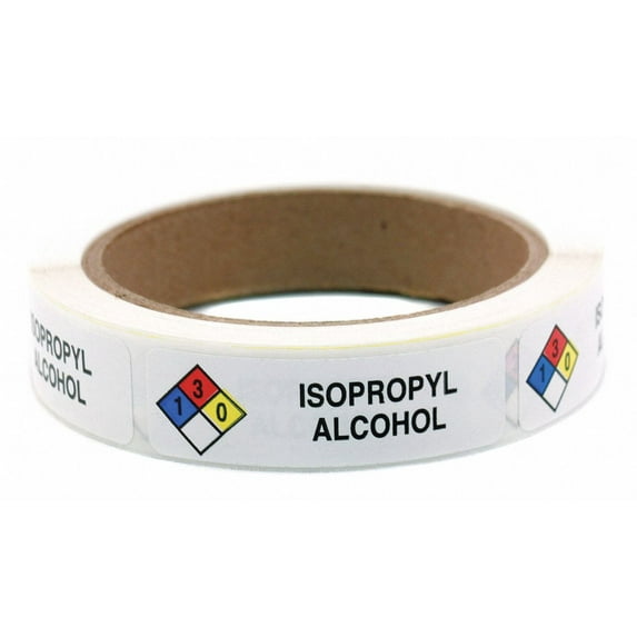 1PACK Roll Products Chemical Label,Alcohol,Roll,PK250 141547 141547 ZO-G3975255