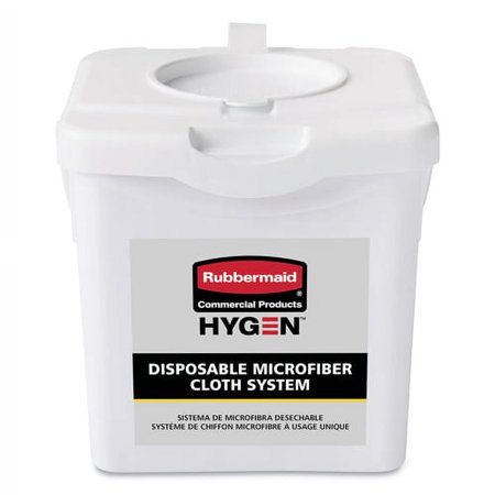 1PACK Rubbermaid Commercial Disposable Microfiber Charging Bucket, 7.92 x 7.75 x 7.44, White, 4/Carton