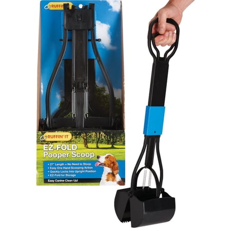 1PACK Ruffin' it EZ-Fold 27 In. Black Plastic Pet Scooper