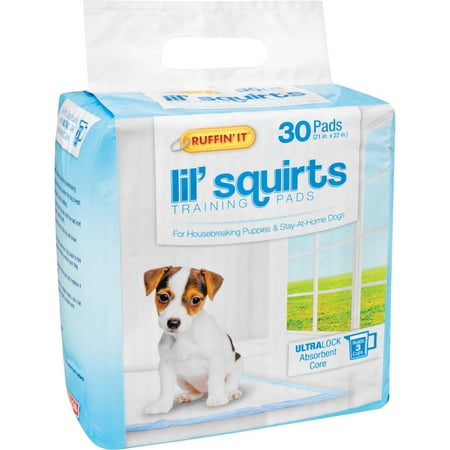 1PACK Ruffin' it Lil' Squirts 22 In. x 22 In. Puppy Training Pads (30-Pack)