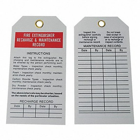1PACK Sim Supply Fire Extinguisher Tag,PET,3"x5.75",PK25 3AZ37 3AZ37 ZO-G2229543