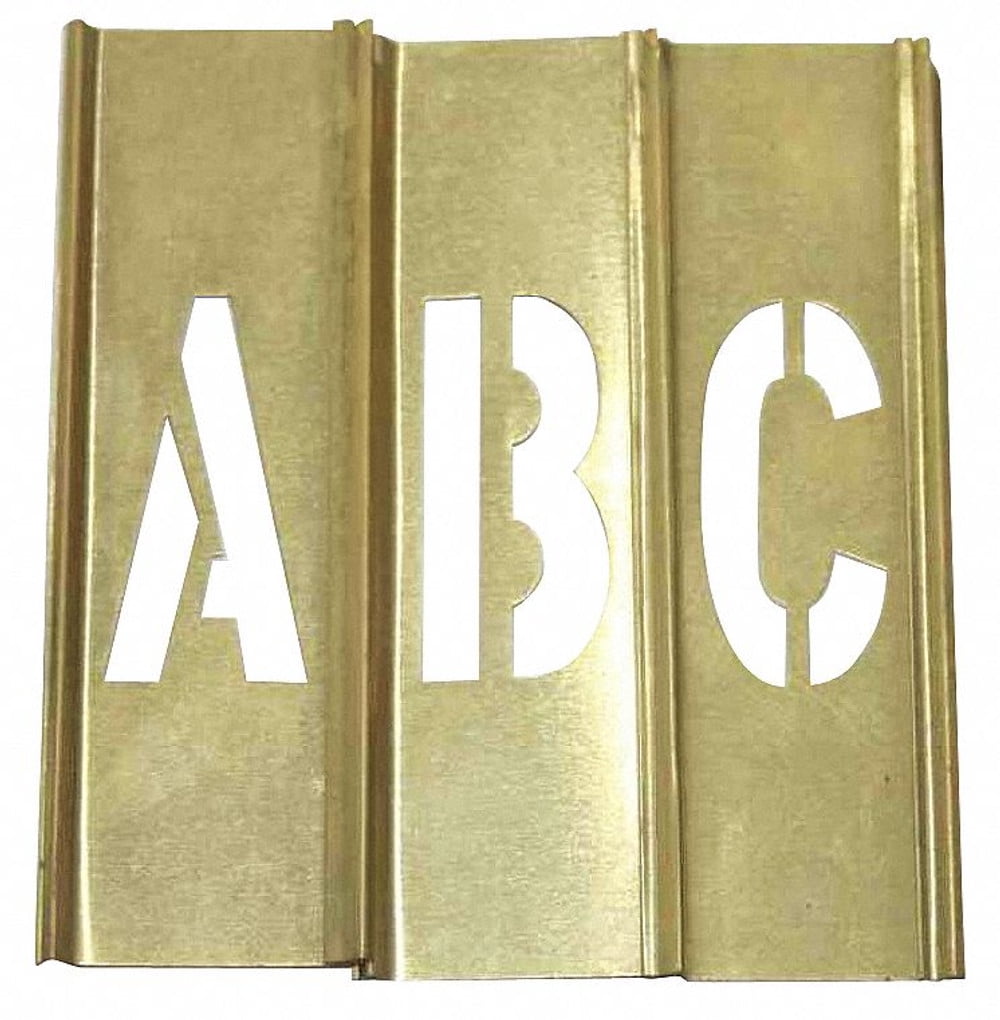 1PACK Sim Supply Stencil Letters Kit 2 in,Brass,33PCS 20Y506 20Y506 ZO-G4868351
