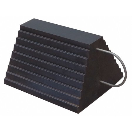 1PACK Sim Supply Wheel Chock,Molded Rbr w-Stl Grab,Black 22XW74 22XW74 ZO-G5309753