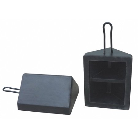 1PACK Sim Supply Wheel Chock,Molded Rbr w-Stl Grab,Black 22XW78 22XW78 ZO-G5733831