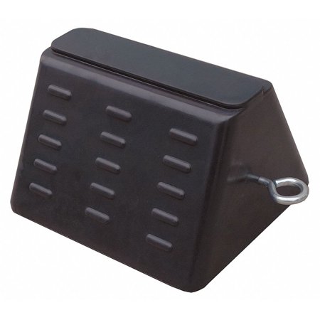 1PACK Sim Supply Wheel Chock,Molded Rbr w-Stl Grab,Black 22XW82 22XW82 ZO-G5483344
