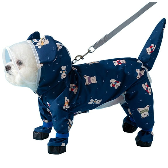 1PACK Small Dog Raincoatwith Boots, Tail Feet Cover Water Proof Dog Rain Jacket Dog Rain Coat for Puppy Small Dogs