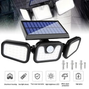 1PACK Solar Outdoor Waterproof Motion Activated Flood Security Light with 74LEDS 3 Adjustable Head Floodlight for Porch Garage Yard Entryways Patio