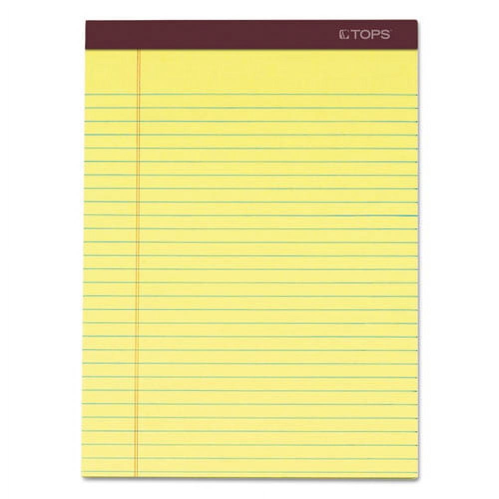 1PACK Tops Docket Gold® Legal Rule Perforated Pads, Letter, Canary, 12