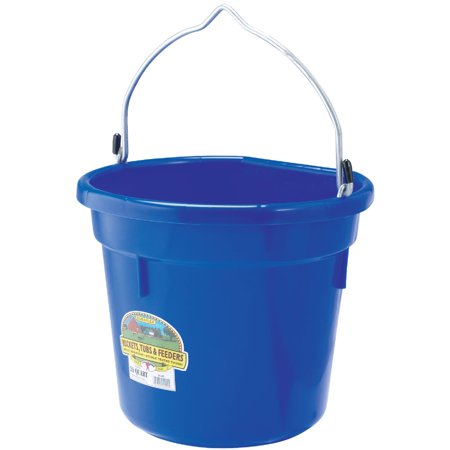 1PACK Tuff Stuff 5 Gal. Blue Poly Flat Back Bucket