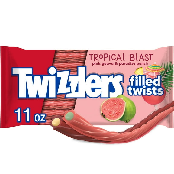 1PK, Twizzlers Filled Twists Fruit Flavored Licorice Style Candy Bag