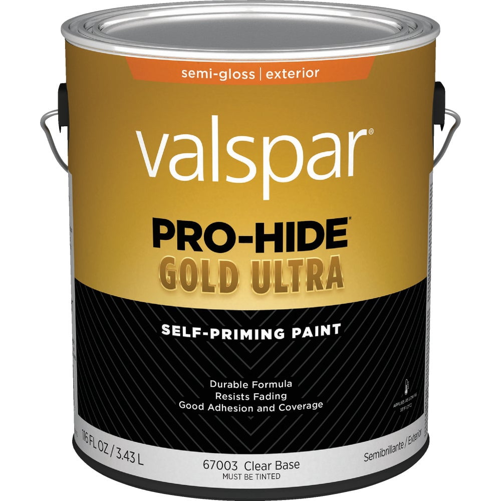 1PACK Valspar Pro-Hide Gold Ultra Latex Semi-Gloss Exterior House Paint, Clear Base, 1 Gal.
