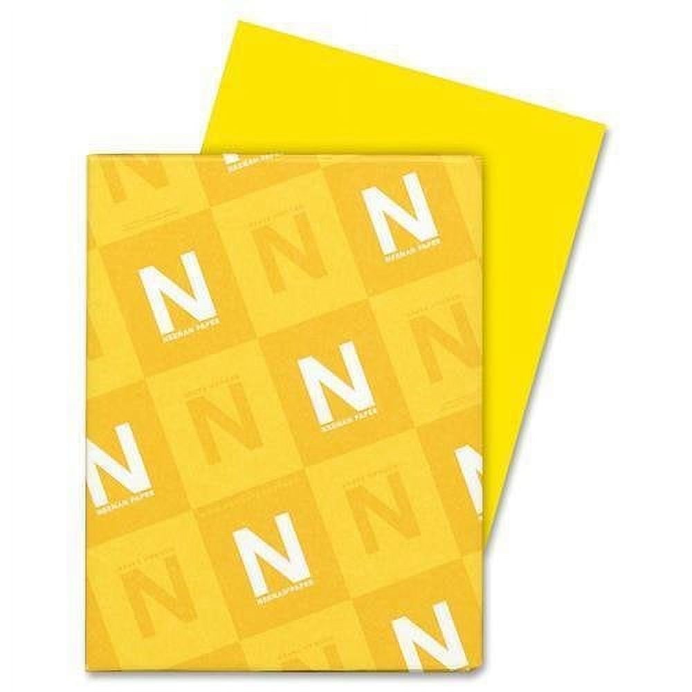 1PACK Wausau Paper Astrobrights Colored Card Stock, 65 lbs., 8-1/2 x 11, Solar Yellow, 250 Sheets