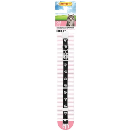 1 Pc Westminster Pet Ruffin' It Adjustable Reflective Paw Print Cat Collar With Breakaway Clasp