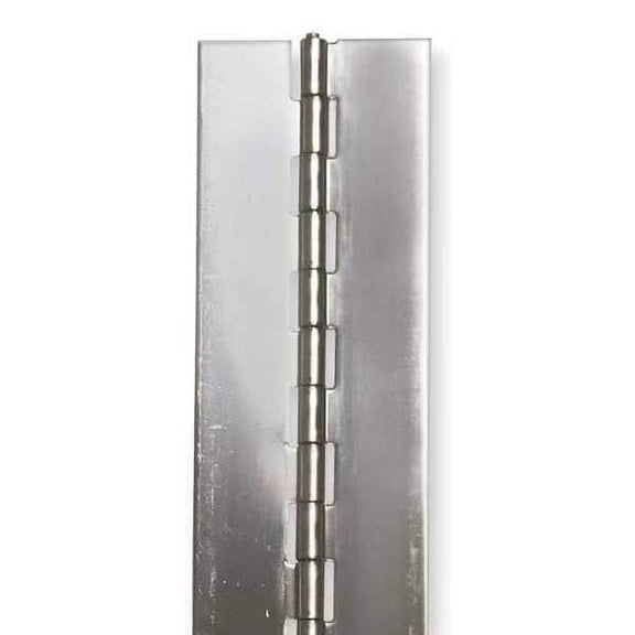 Piano Hinge, Stainless Steel, Full Surface Mounting, 1 in Leaf W x 48 in Leaf H, Stainless steel