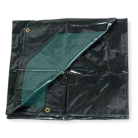 1PACK ZoroSelect 2ZJ59 Tarp, 10 x 12 ft, 15 mil, Vinyl, Standard Duty, Black