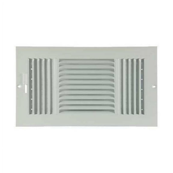 1PACK ZoroSelect 4JRR1 Sidewall/Ceiling Register , 6 X 12 , White , Steel