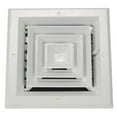 thumbnail image 1 of 1PACK ZoroSelect 4MJJ7 10 in Square 4-Way Multilouver Ceiling Diffuser, White, 1 of 1