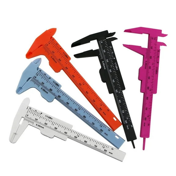 1PC 0-80mm Double Rule Scale Plastic Vernier Caliper Student Dial Gauge Micrometer Measuring Ruler Inside Diameter Depth Meter ,Precision Measuring