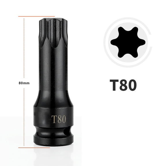 1PC 1/2inch Hex Torx Screwdriver Bit Impact Drive Socket Adapter Head T20-T100