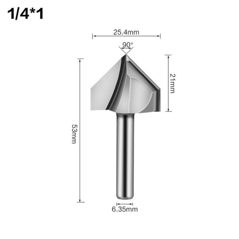 1PC 1/4 Inch Shank 90 Degree V Groove Router Bit Set CNC Engraving ...