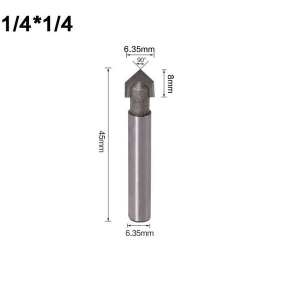 1PC 1/4 Inch Shank 90 Degree V Groove Router Bit Set CNC Engraving Drill Bits