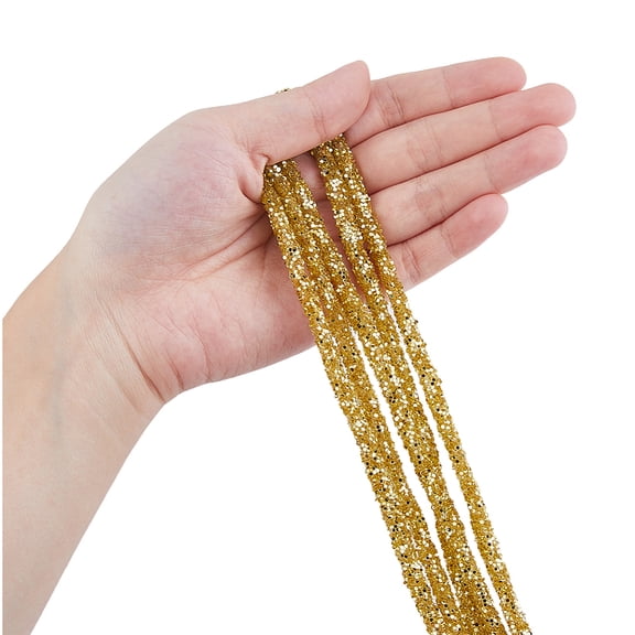 1PC 10.94Yards Rhinestone Tube Cord Rope Glitter Sequins Rope PVC Gold Rhinestone Rope Tube Cord DIY