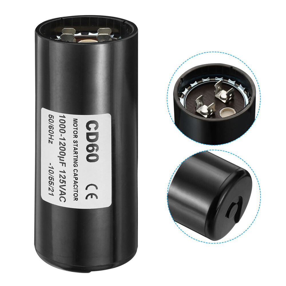 1PC 1000-1200uF/Mfd 125V 50/60Hz Motor Running Capacitor Starting Air ...