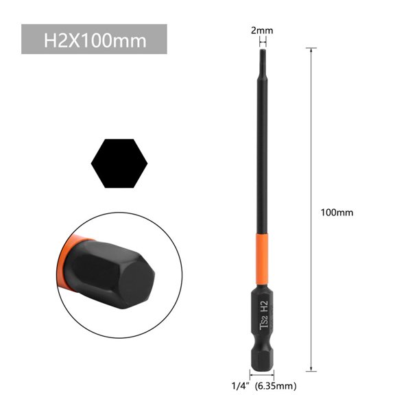 1PC 100mm Hex Head Electric Screwdriver Bit, Magnetic Design for Easy Attachment to Drills ()