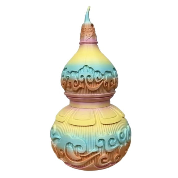 1PC 11cm 3D Printed Auspicious Cloud Gourd - Traditional Chinese Style Home Decor Crafts