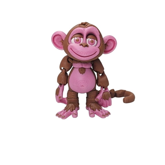1PC 12CM 3D printed monkey full-body movable long-tailed monkey desktop ornament simulation model