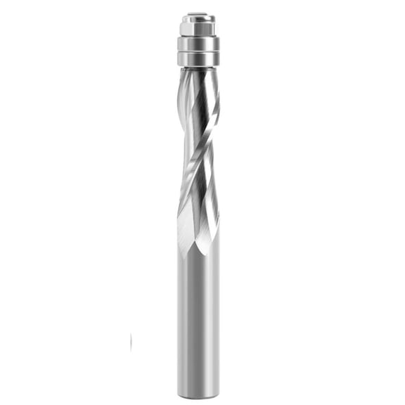 1PC 12mm Shank Flush Trim Solid Carbide Spiral Top Bearing Bit Up-cut End Mill Bit Face Wood Milling Cutter ,High Efficiency