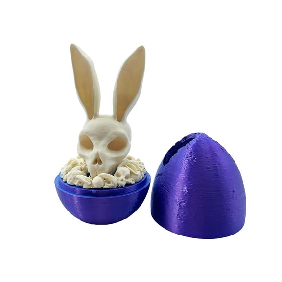 1PC 14.5CM 3D printed Easter skull rabbit egg creative desktop decoration