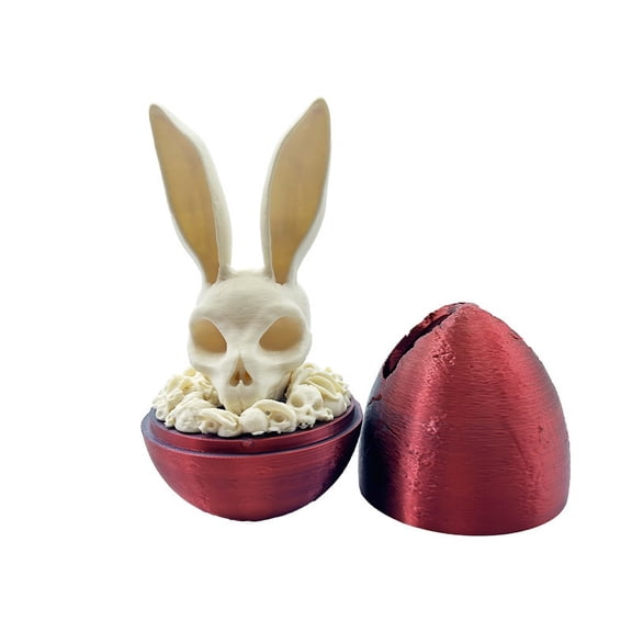 1PC 14.5CM 3D printed Easter skull rabbit egg creative desktop decoration