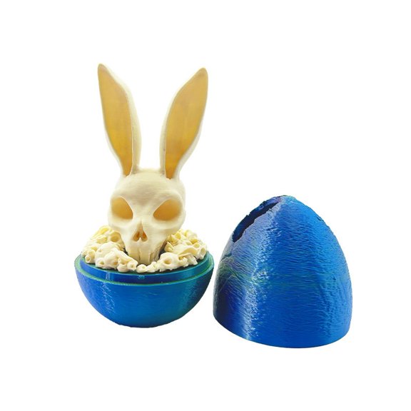 1PC 14.5CM 3D printed Easter skull rabbit egg creative desktop decoration